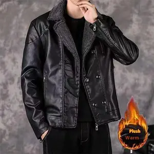 Men's Black Workwear Fleece Jacket - Relaxed Fit (with Multiple Pockets & Button/Zipper Closure)