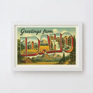 Idaho Postcard Art Print
