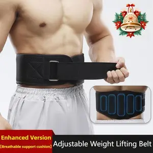 Upgraded Adjustable Breathable Weightlifting Belt, Dual D-Ring Design, Fitness Training Strap for Squats, Barbell Workouts, Gym Belt