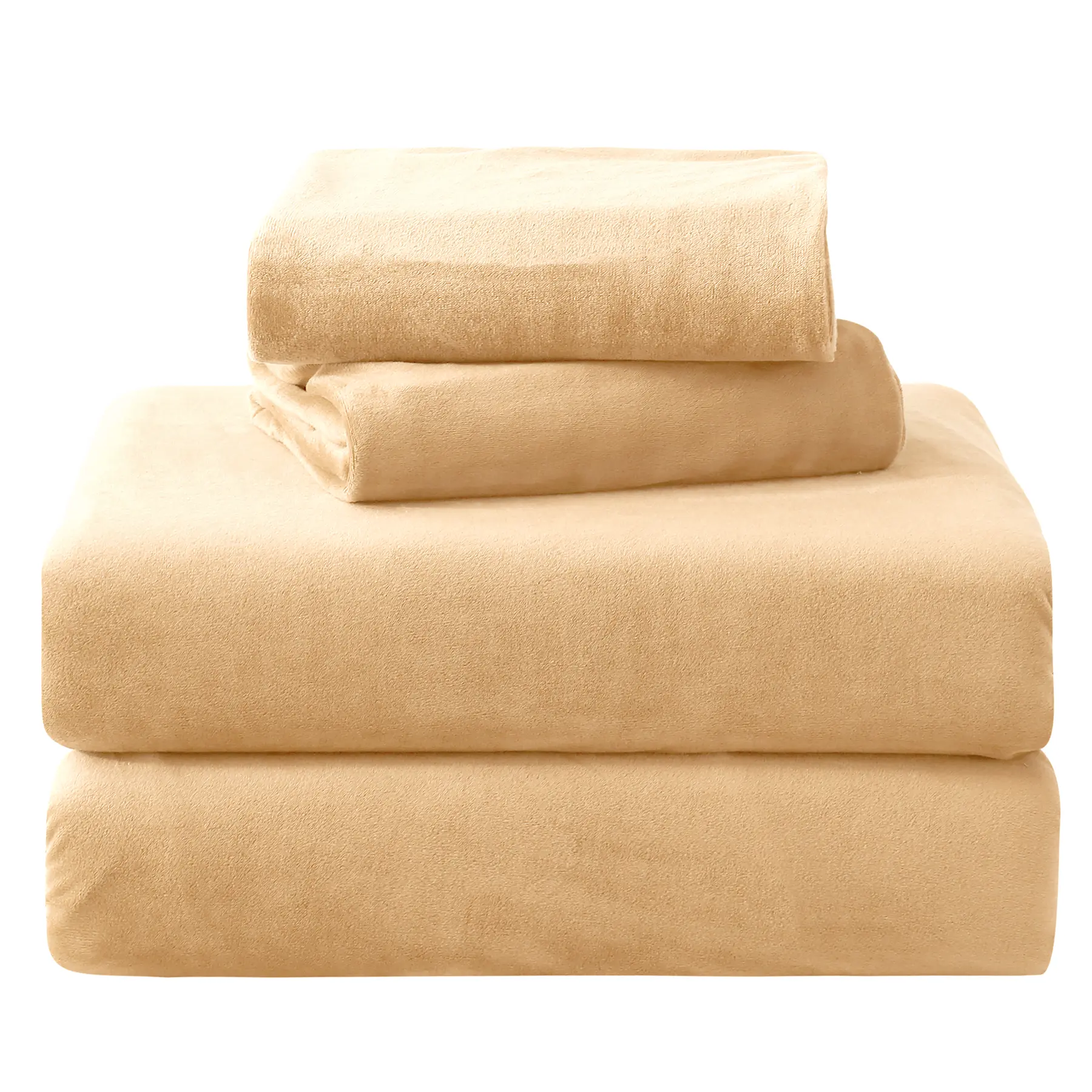 Penguin Velvet Fitted Sheet, 15" Deep Pocket Design, One Brown Fitted Sheet, Two 20 * 30” Pillowcases, 3-Piece Set