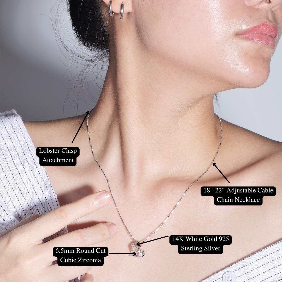 Sterling Silver Mom Necklace Jewelry Gift For Mother's Day Birthday Christmas With Heartfelt Message Card And Elegant Lighted Gift Box To Surprise Her