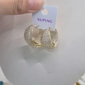 zircoins earrings earhopps plated gold 14k