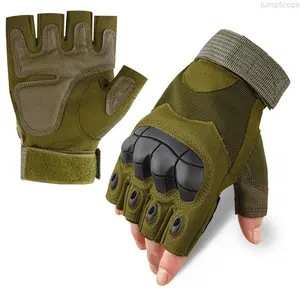 Tactical Half-Finger Gloves, Hard Knuckle Protective Military Style, Non-Slip Breathable Gloves for Outdoor Sports Cycling Hiking Motorcycle