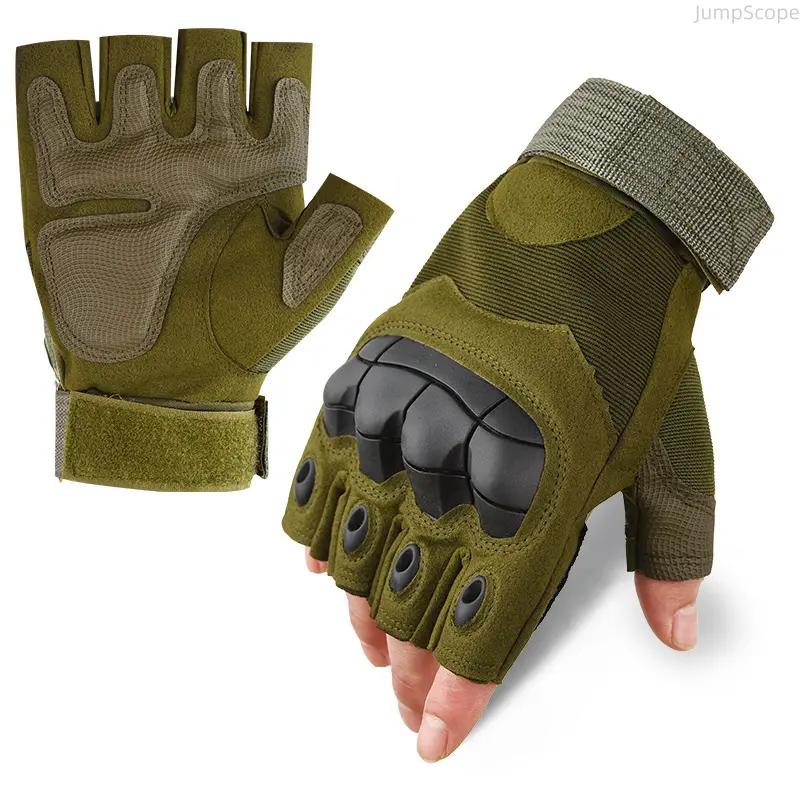 Tactical Half-Finger Hard Knuckle Protective Military Gloves, Anti-Skid Breathable Performance Sports Gloves for Cycling, Biker Use, Outdoor Activities, Anti-Skid Sports Gloves