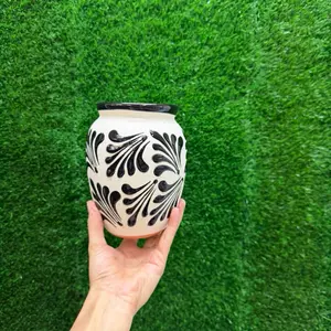 Cantarito Cielito Lindo color Blanco/Negro (1 Litro) Sets.