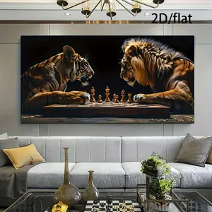 2D/flat 1pc  Frameless Modern Woman with a Hat Canvas Painting Art for Living Room Modern Canvas Poster for Bedroom and Living Room Decoration Cuadros No Frame