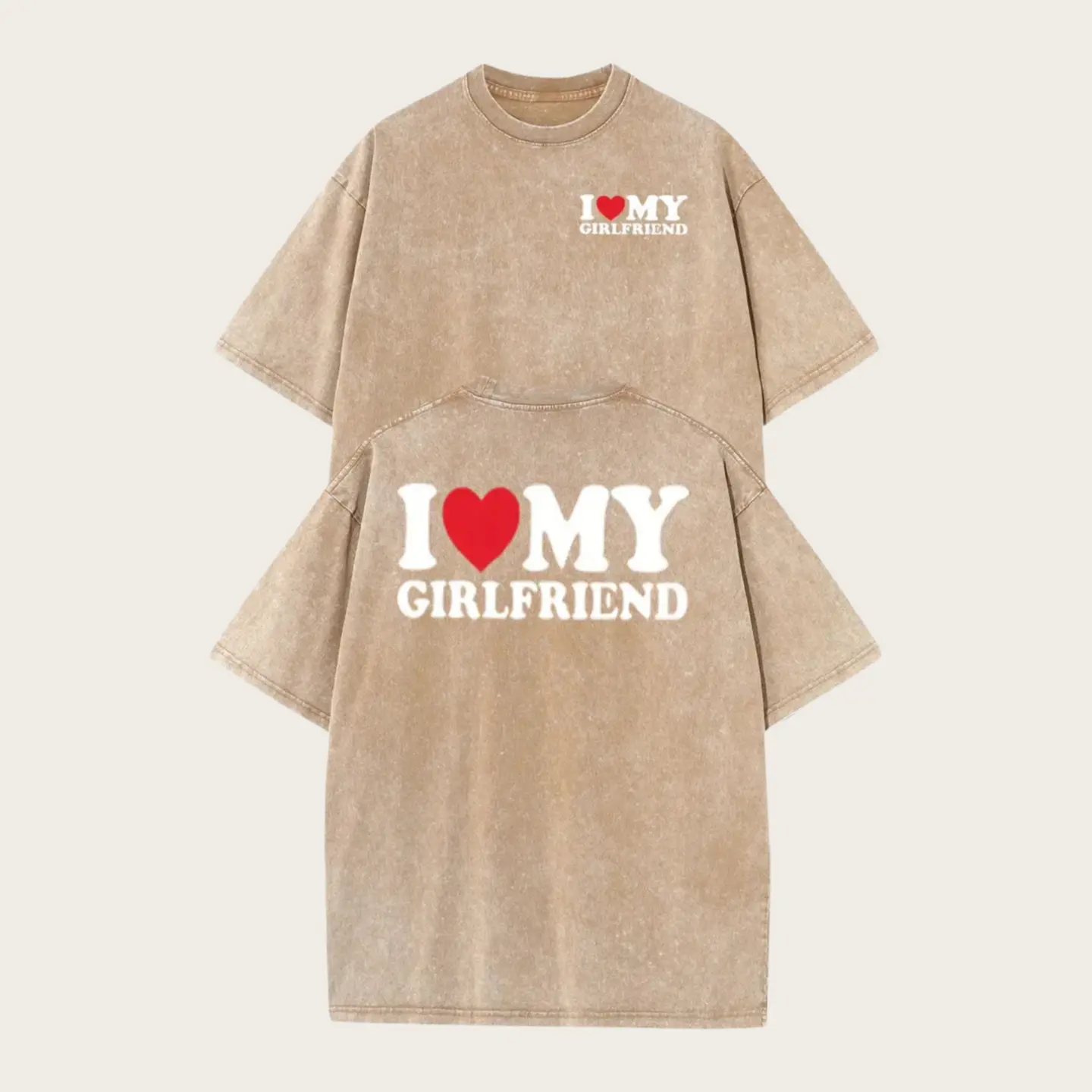 Washed T-shirt-Apricot