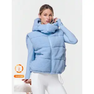 GLOWMODE Polar Fleece Soft Warm Vest With Side Pockets Detachable Hoodie Daily Casual Autumn Winter Warm
