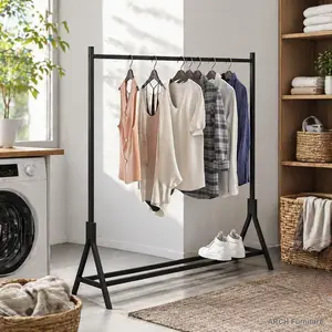 ARCH Freestanding Garment Rack Single Pole Clothing Rack with Hanger Multi-functional Heavy Duty Clothes Rack for Bedroom Closet Organization, Black, 1 Pack, Home Furniture and Household Product Search Terms for US Online Shopping