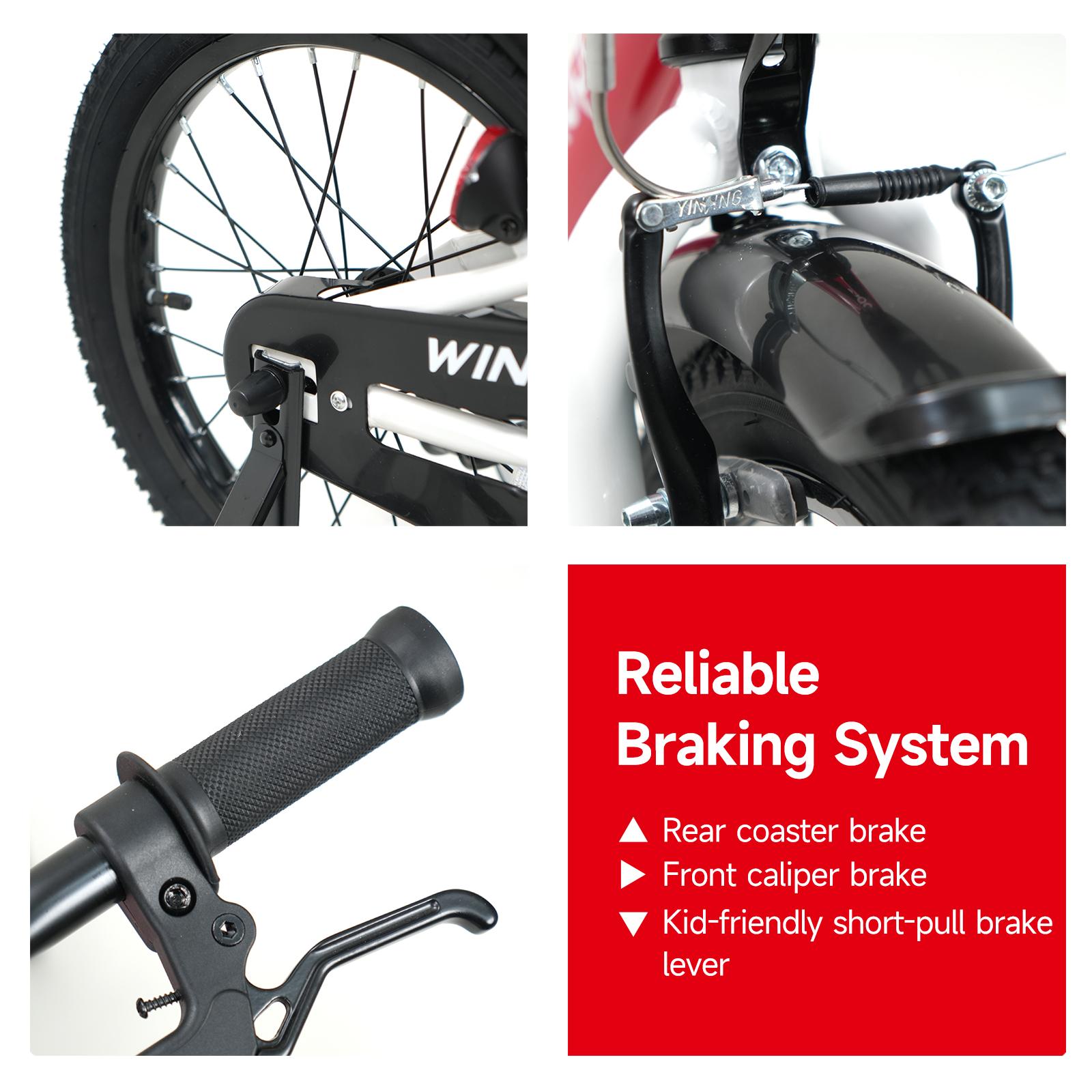 WinHope Star Light Kids’ Bicycle Ages 2–9 | 12–18 inch with training wheels, front light, fenders, water bottle holder | 95% preassembled, dual brakes, adjustable seat/handlebar