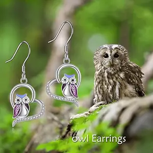 Owl Earrings For Women Silvery Owl Jewelry Gifts Drop Dangle Earrings For Women Girls
