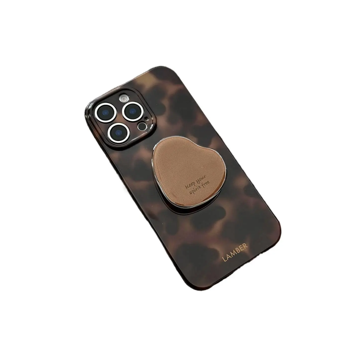 Compatible with iPhone 17 Pro Max Case Tortoise ShellPhone Case for Women Girl Shockproof TPU and Hard PCProtective Cover - Amber Brown Leopard
