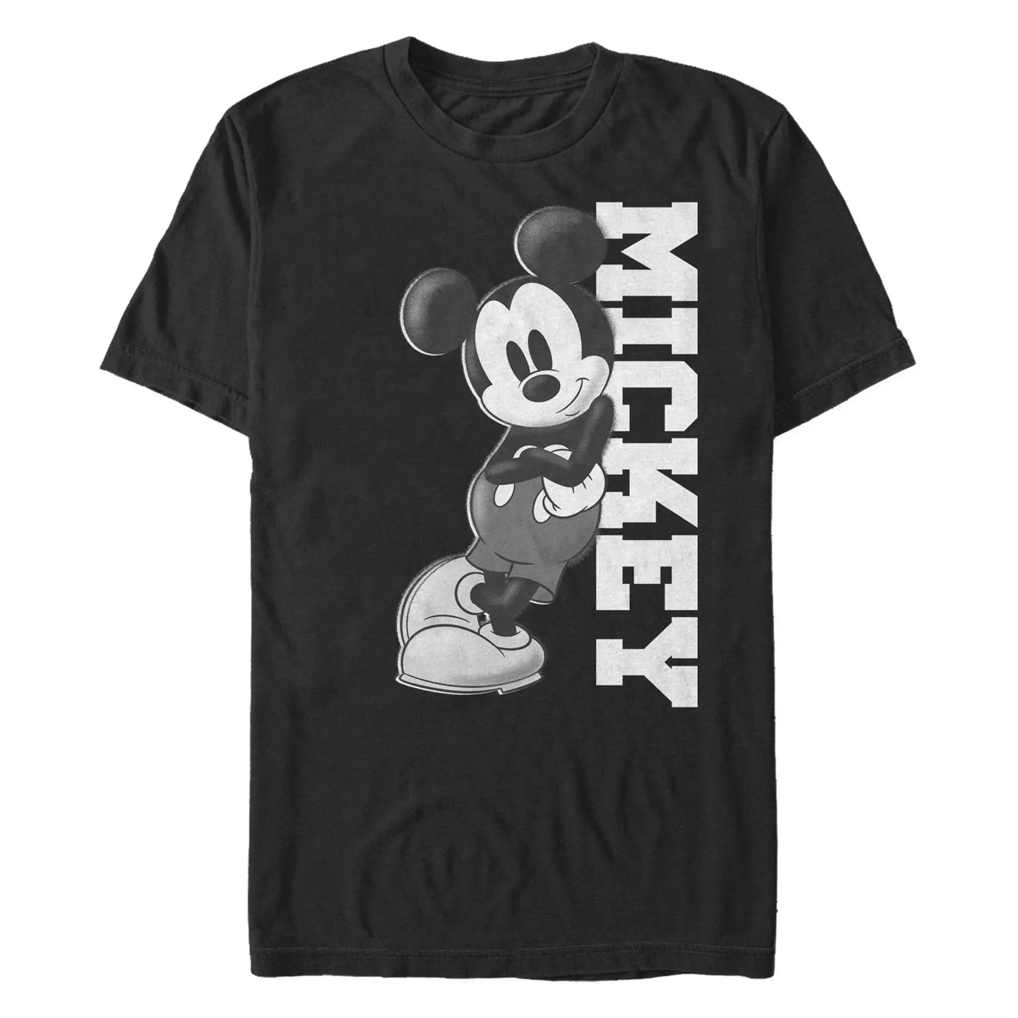 Men's Mickey & Friends Black and White Mickey Mouse T-Shirt