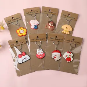 Cute Vinyl Keychains Set, Assorted Soft Rubber Charms Featuring Playful Characters, Perfect for Personalizing Your Bag, Zipper, or Key