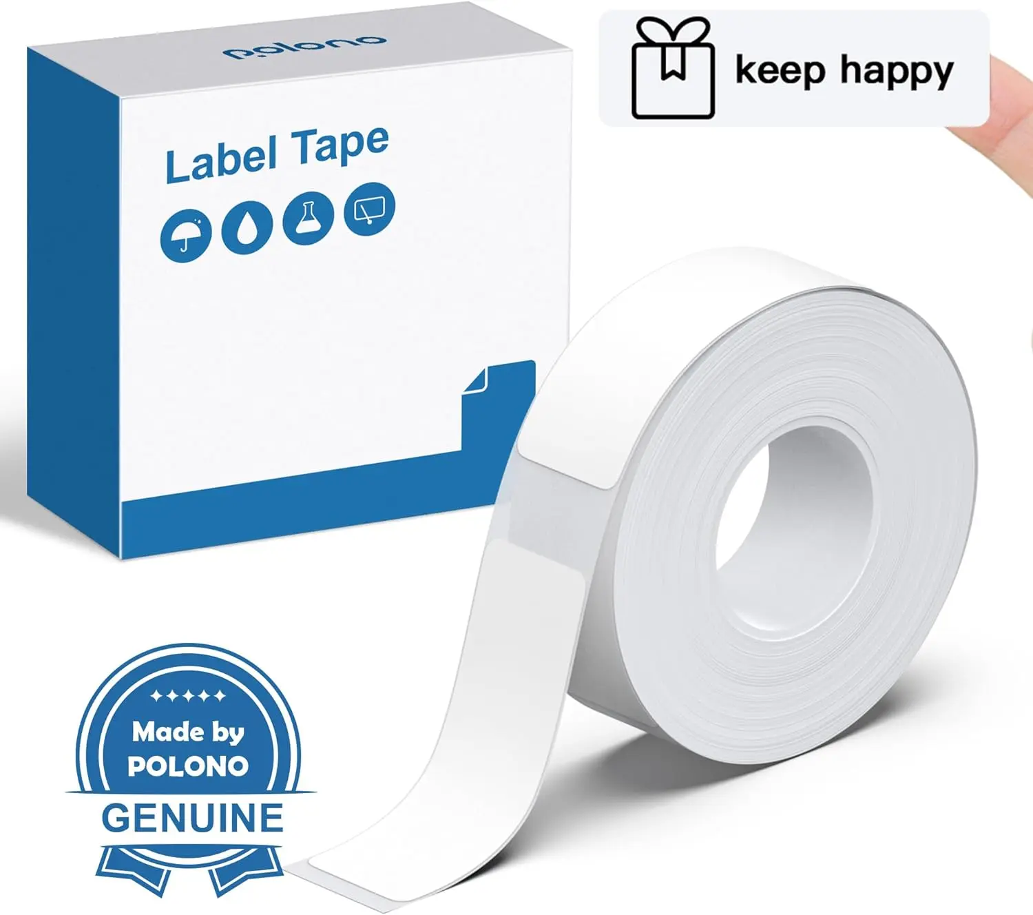 Genuine Self-Adhesive Thermal Printer Stickers, Compatiblewith P31S and P21 Sticker Label Printer, 14x40mm(0.59"x1.57"),180 Tapes/Roll (No Printer)