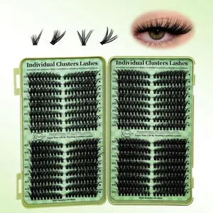 Individual False Eyelashes, 640pcs/box Natural Look Eyelash Extensions, Self Grafting Curl Eyelashes, DIY Lash Clusters, Eye Makeup Enhancement False Eyelashes for Women & Girls