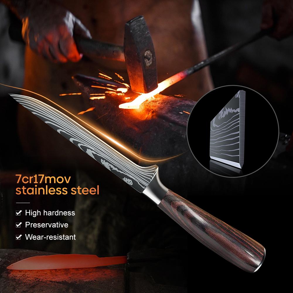 Professional Kitchen Boning Knife Stainless Steel Meat Cleaver Fruit Vegetables Fish Bone Chef Knife Cooking Tool 6inch