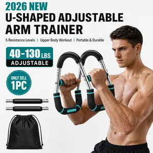 2026 U-Shaped Adjustable Arm Trainer, 5-Level Resistance Exerciser 40-130 lbs, Portable Upper Body Workout Equipment for Arms Chest Shoulders Back, Ergonomic Foam Grip Home Gym Fitness Tool, Only 1PC