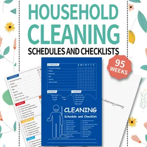 Cleaning Schedule & Checklist Notebook, 1 Count Household Chores List, Daily and Weekly Cleaning Checklist, Home and Office Supplies, Spiral Bound Planner