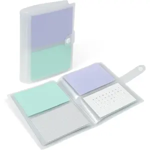 4x6 Index Card Holder Organizer - Clear Card Binder for Flashcard, Notecard and Recipe Card Storage, 50 Sheets Plastic Sleeves Indexcard Booklet Folder, Stores Up to 200 Cards