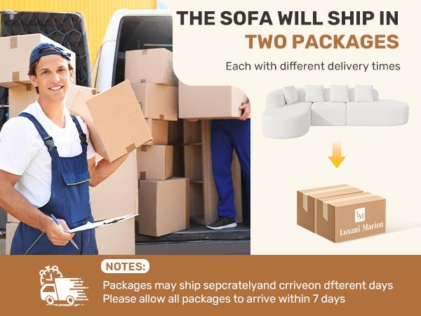 【2 Packages shipping】Modern 114-Inch Armless Sofa with 3 Cushions, Modular Sectional Sofa with Chaise, L-Shaped Cloud Sectional Sofa, No Assembly Required 【2 Packages shipping】Modern 114-Inch Armless Sofa with 3 Cushions, Modular Sectional Sofa with Chaise, L-Shaped Cloud Sectional Sofa, No Assembly Required