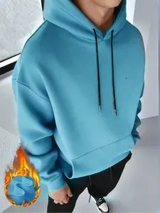 White Oversized Fleece Hoodie, Long Sleeve, Ultra-Soft Thick Fabric, Casual Daily, Streetwear, Lounge Outfit, Men's Fashion 2025, Warm Pullover, FallMusthaves, StylingHacks, MensFashion