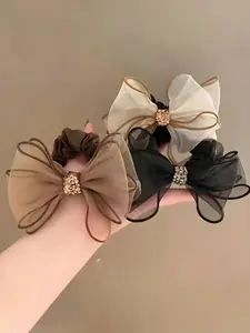 Elegant Vintage Rhinestone Bow Headbands Set, High Elasticity Women Hair Bands, Fabric Design, Perfect Fashion Updos
