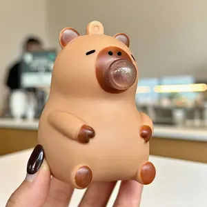 Viral Capybara Bubble Blowing Squeeze Toy: The Cutest Must-Have Aesthetic Fidget Gift for Stress Relief, Satisfying Sensory Play, and Perfect Desk Decor!
