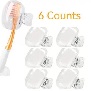 Clear Toothbrush Cover Set, 6 Counts Mini Toothbrush Protector, Toothbrush Travel Case, Toothbrush Head Cover,Travel Essential, Graduate Gift ,Portable Toothbrush Head Protector, without Toothbrush, Toothbrush Storage
