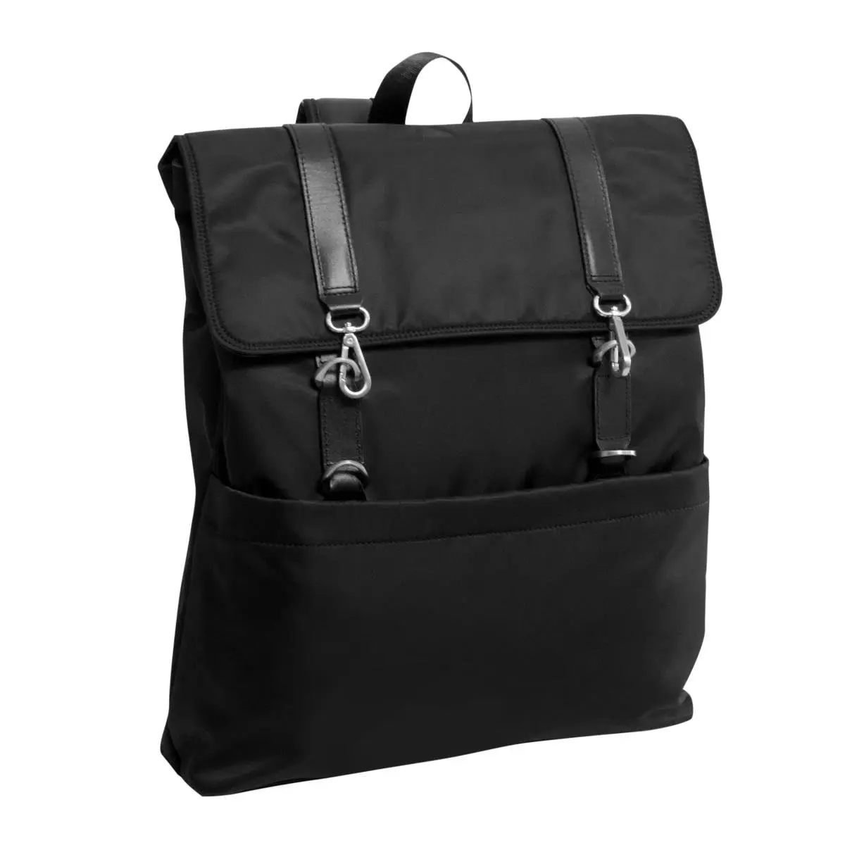 McKleinUSA Element Flap-Over Laptop Backpack for Adults, 15" Nylon Business Pack with Dual Clasp and Adjustable Straps, Black