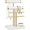 3 Tier Bracelet Holder Display - Detachable T Bar White Velvet Bracelet Holder, Jewelry Holder Organizer for Bracelet, Necklace, Earrings, Rings Gift Decoration