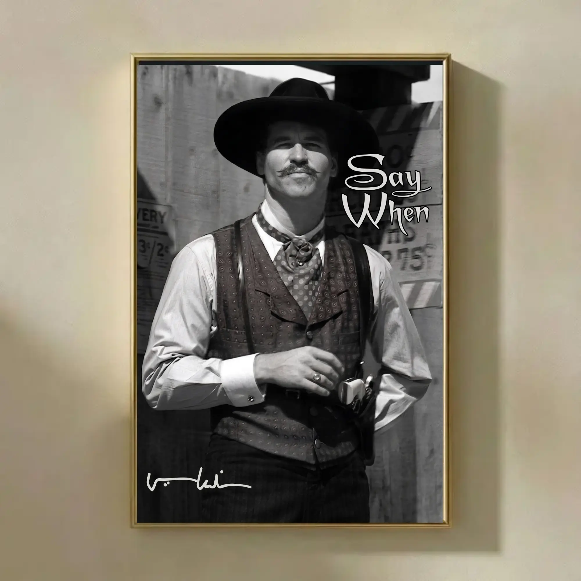 [NO FRAME] Vintage Doc Holiday Poster, Tombstone Movie Wall Art, Wyatt Earp, Doc Holliday & Earp Brothers Walking Scene