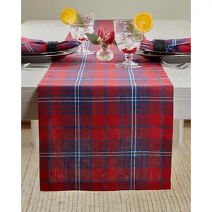 Red Tartan Plaid Table Runner