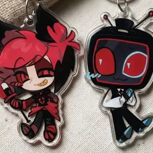 Hazbin Hotel Alastor Vox Acrylic Keychain, Alastor Vox Keychain