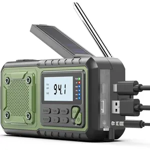 Emergency Radio, Weather Radios 5000mAh, Solar Radios with Hand Crank for Emergencies, NOAA/AM/FM Weather Alert Radio, SOS Alarm, Flashlight & Reading Lamp, for Indoor Outdoor Survival