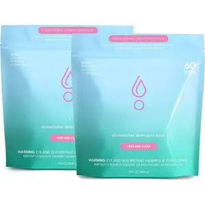 Dishwasher Pods |  Based Enzymes Dishwasher Detergent, Free & Clear (Unscented), , Tough   &   | 2 Pack of 60, 120 Pods