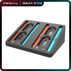 JORREP Switch 2 controller charger base, charging indicator light, fast charging 4 in 1 Controller Charging Dock, safe installation, desktop anti-slip Switch 2 controller charging station | Storage of game cards Plug