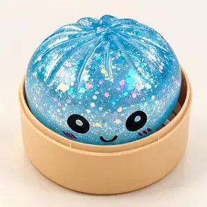 Soft TPR Extra Large Dumpling Squishy Toy, Random Style Stress Relief Squeeze Plaything, Portable Calming Fidget Toy, Perfect Valentine Easter Holiday Gift for Kids Daily Leisure real dumpling squishy