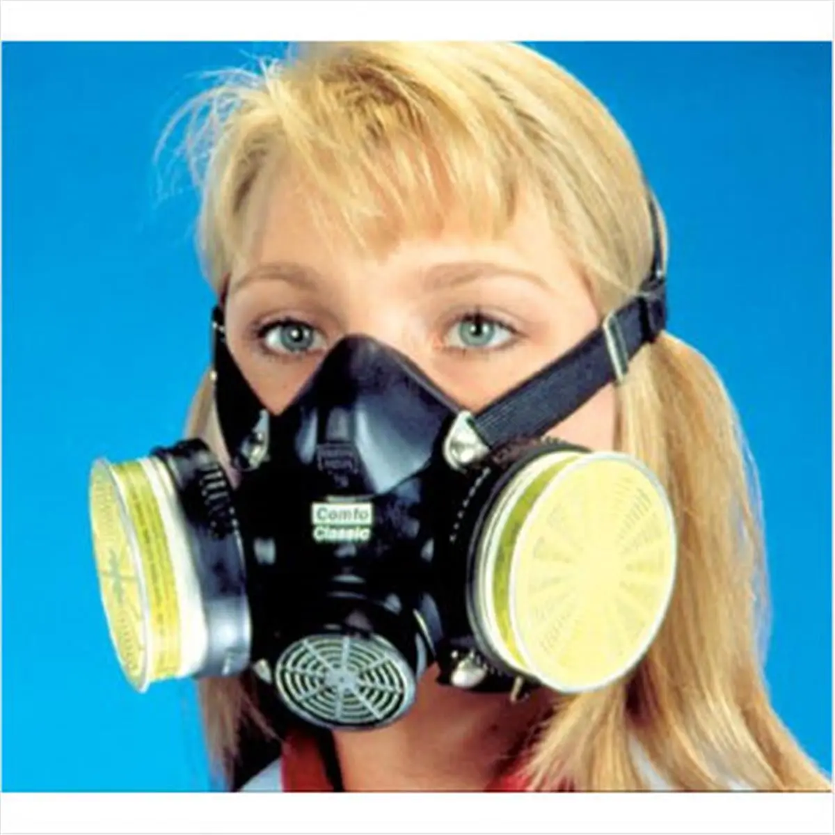 MSA Large Black Silicone Comfo Classi Half Facepiece Work Safety Protective Gear - Dual Cartridge Respiratory Safety Equipment, Exceptional Fit Softfeel Facepiece for DIY & Needlework Hobbies, Unique Face Seal Design