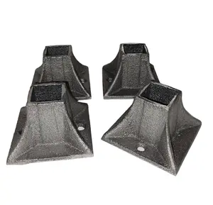 4 pk Cast iron stair railing base repair mounts for 1" posts banister legs Welding ON use with New or Old railings
