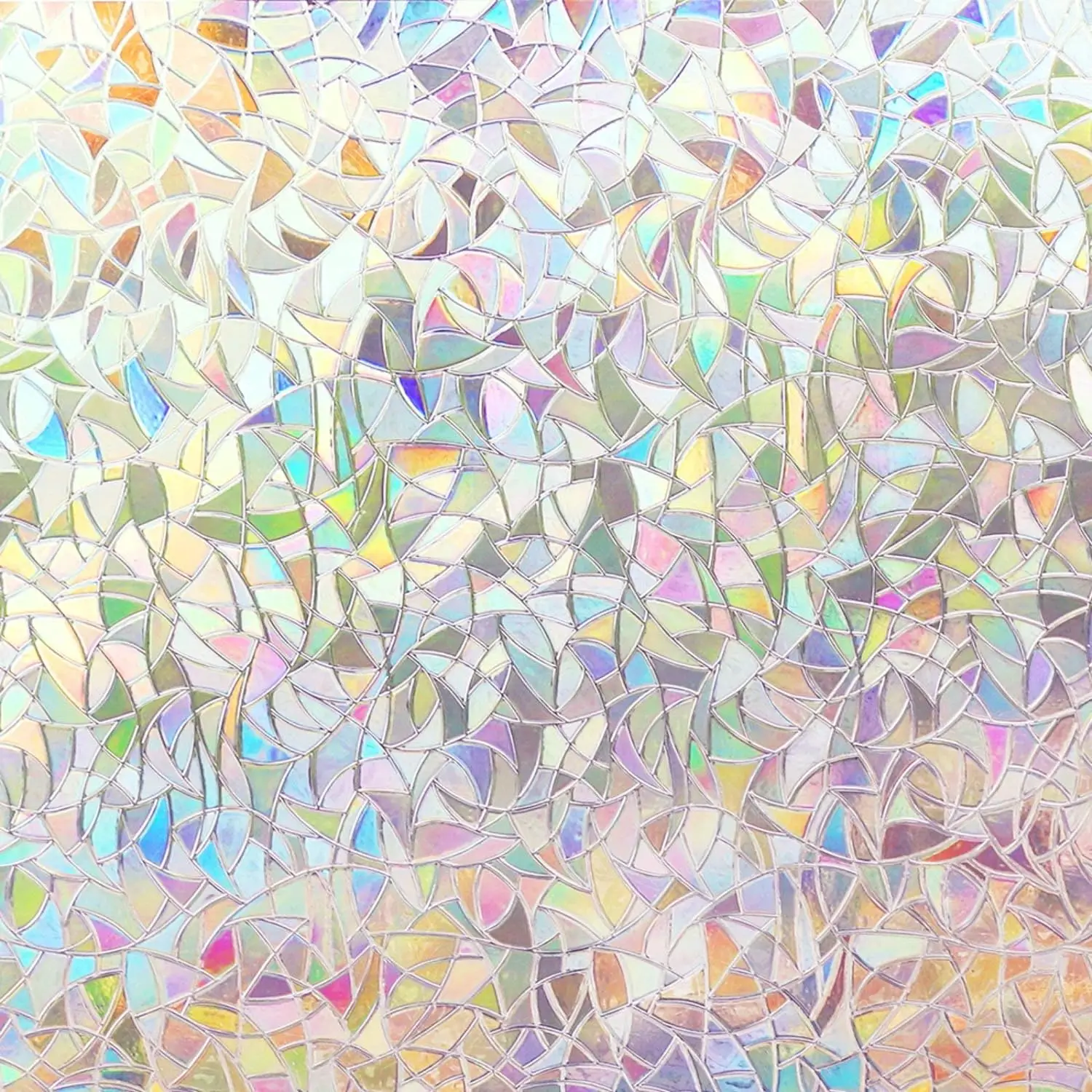 Window Privacy Film Static Clings Vinyl 3D Decals, Stickers Rainbow Film for Glass Door Heat Control Anti UV 17.5 x 78.7 Inches Decor Decorative