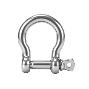 Premium Stainless Steel D-Ring Shackles, Marine Grade, 4-Pack, 1/2", 3/8", 5/16", 1/4", Mini Bow or Clevis Anchor Shackle for Boat, Sailboat, Chain, Rigging Clasp