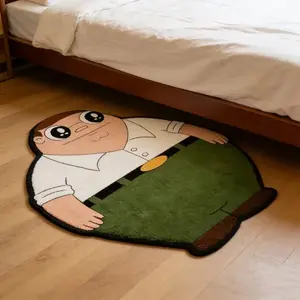 Modern Cute Anime Character Print Carpet, Fluffy Area Rug, Decorative Rug, Soft Plush Rug for Living Room Bedroom Balcony, Easy Care Large Area Mat