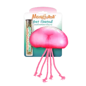 Get Floated Jellyfish Refillable Cat Toy - Interactive Plush Cat Toy