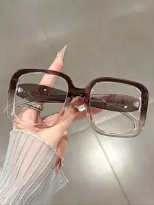 Unisex Fashion Cat Eye Frame Eyeglasses, Trendy Casual Eyeglasses for Everyday Use, Fashion Accessories for Outdoor Activities, Stylish Square Frames