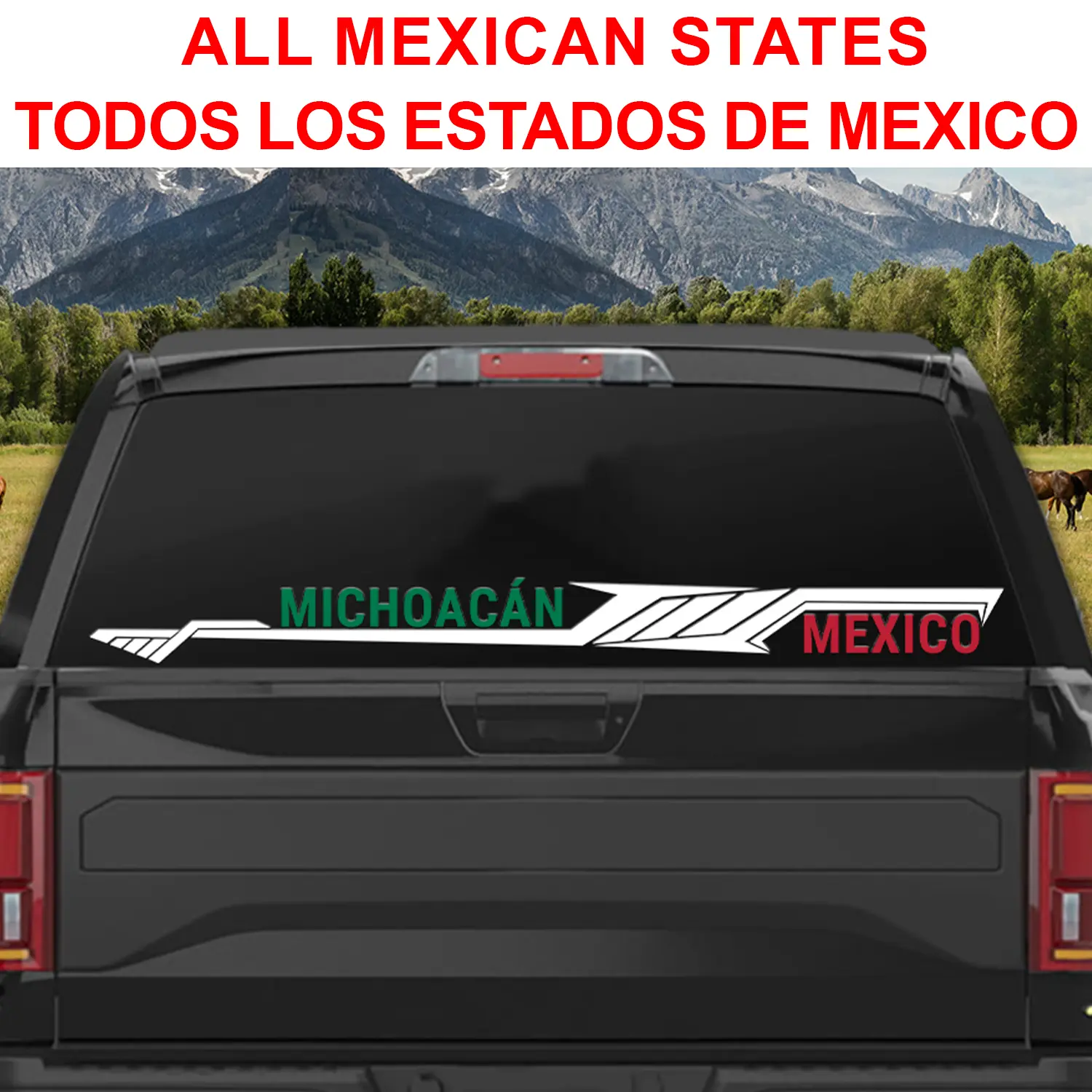 Mexico Decal Sticker Vinyl for Your Truck Calcomania para Troca o Carro Mexican States Modern Design Decals