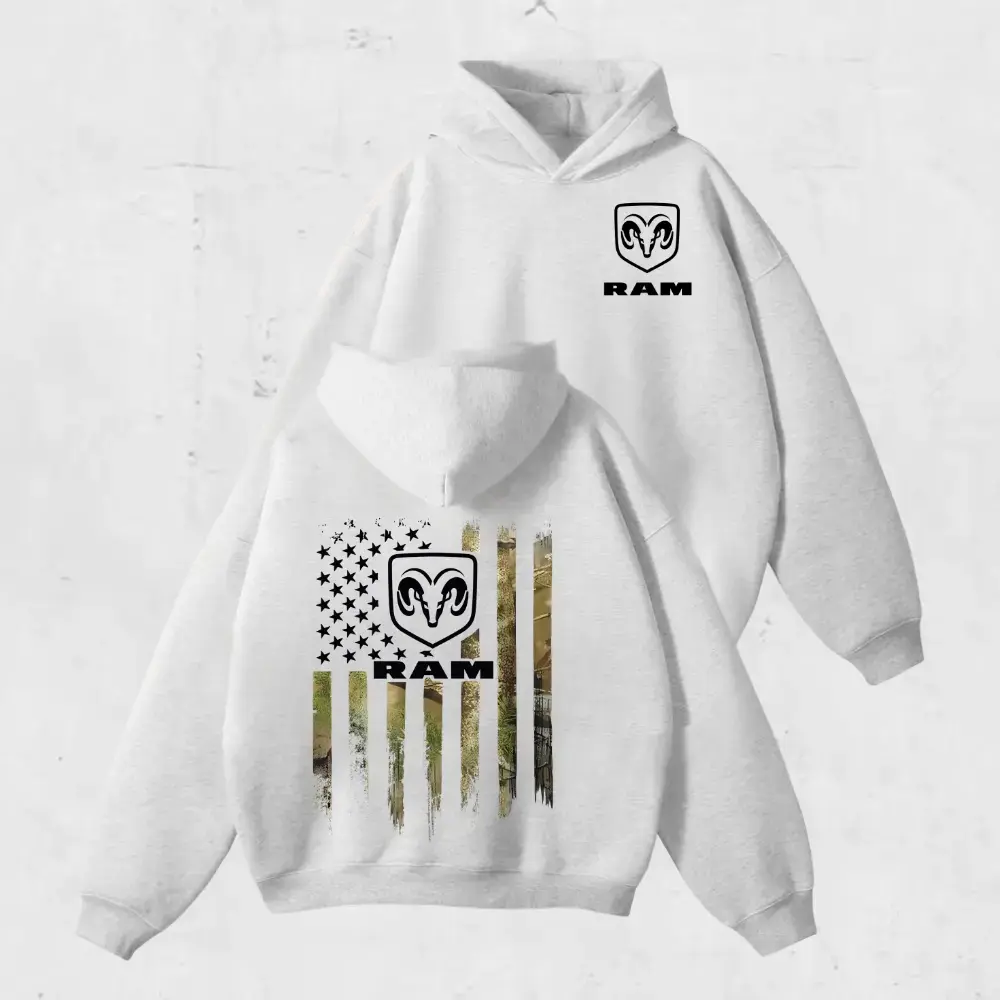 Ram Truck Blue Camo Dodge Flag Hoodie, Ram 1500 Hoodie, Ram 2500 Vintage Hoodie Off Road Cars and Trucks Ram Trucks Fan Gear For Pickup Truck Drivers, Car Hoodie
