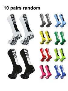 10 Pairs Men's Soccer Socks, Thick Towel Bottom Sweat-Wicking, Anti-Slip Sporty Crew Socks, Soft Breathable Outdoor Training Socks, Grip Socks, Grip Sports Socks, Athletic Sock