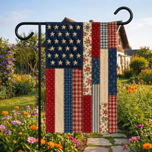 America 250 Garden Flag, Patriotic Floral Porch Decor, 250th Birthday of America Flag, 4th of July Outdoor Yard Sign, Semiquincentennial (Pole, Hooks, Or Fasteners Are Not Included)