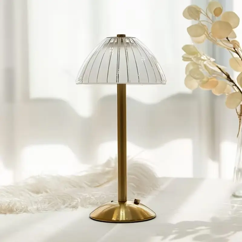 4 Pcs Cordless Table Lamp Rechargeable Touch LED Small Portable Battery Operated USB-c Desk Lamp 3 Color Dimmable for Bedroom Living Room Dining Gold